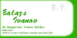 balazs ivanov business card