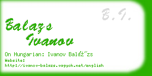 balazs ivanov business card